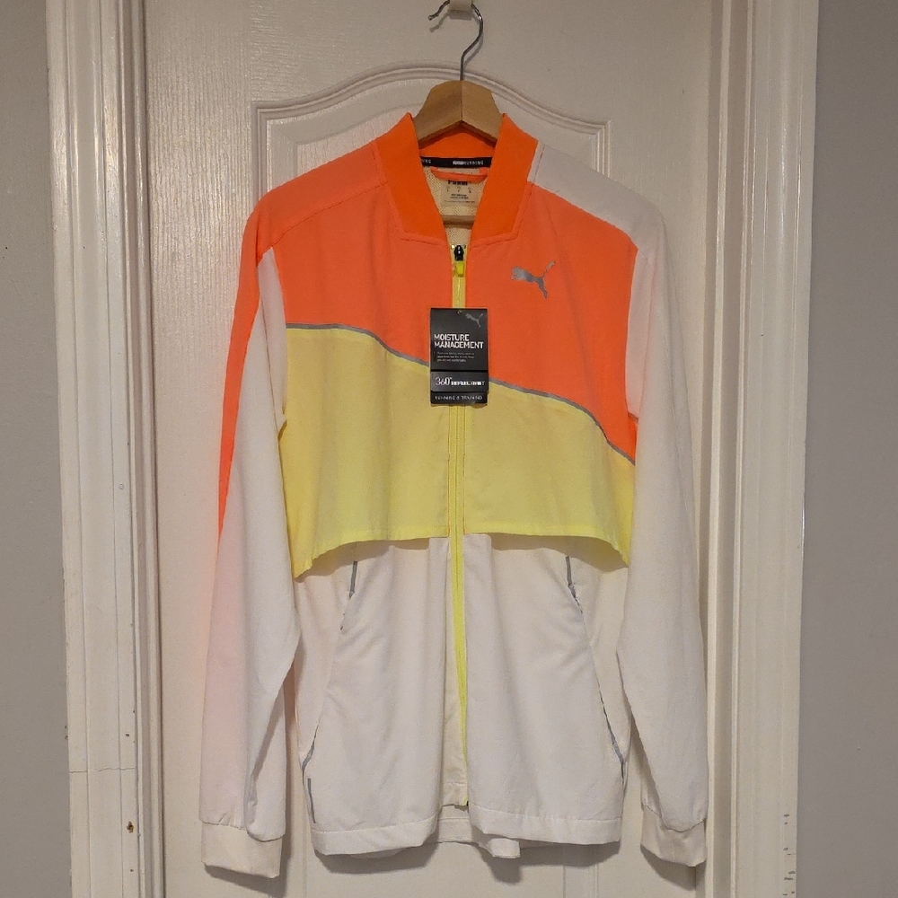 Puma Women's Vibrant Bomber Jacket - Orange, Yellow, White
